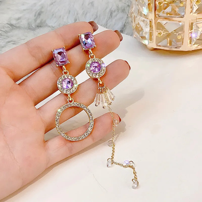 Long Tassel Dangle Earrings Explosive Personality Fashion All-match Female Gold Silver Needle Retro Heart Earjewelry Wholesale