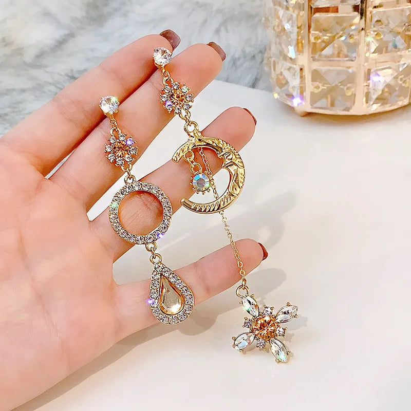 Long Tassel Dangle Earrings Explosive Personality Fashion All-match Female Gold Silver Needle Retro Heart Earjewelry Wholesale