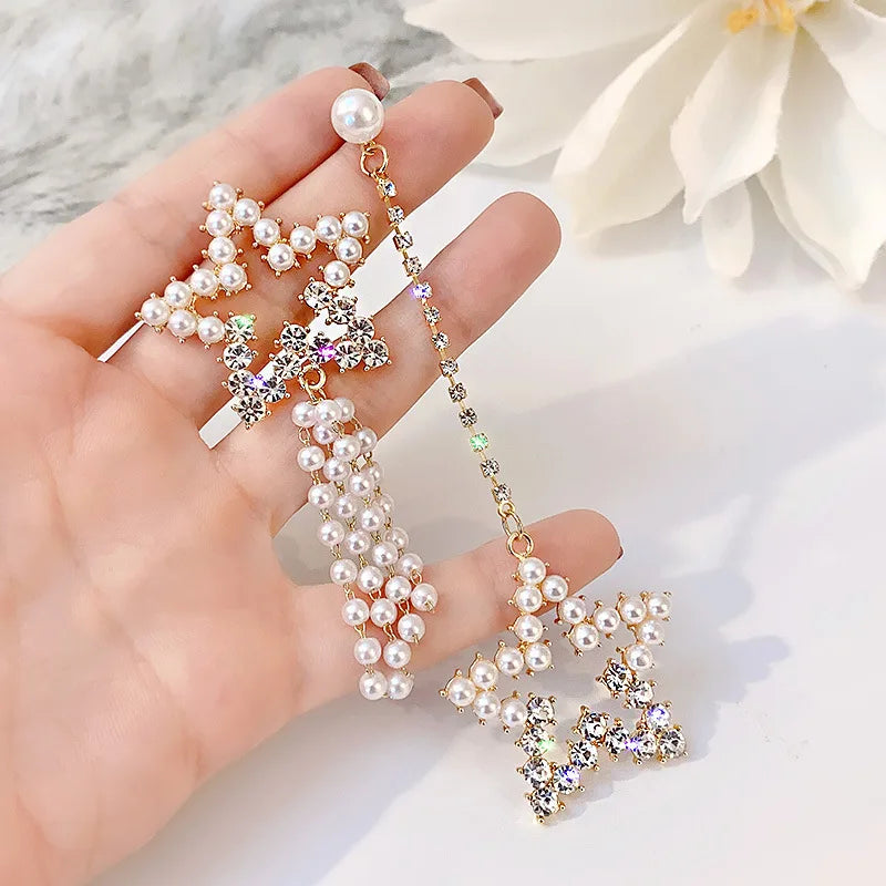 Long Tassel Dangle Earrings Explosive Personality Fashion All-match Female Gold Silver Needle Retro Heart Earjewelry Wholesale