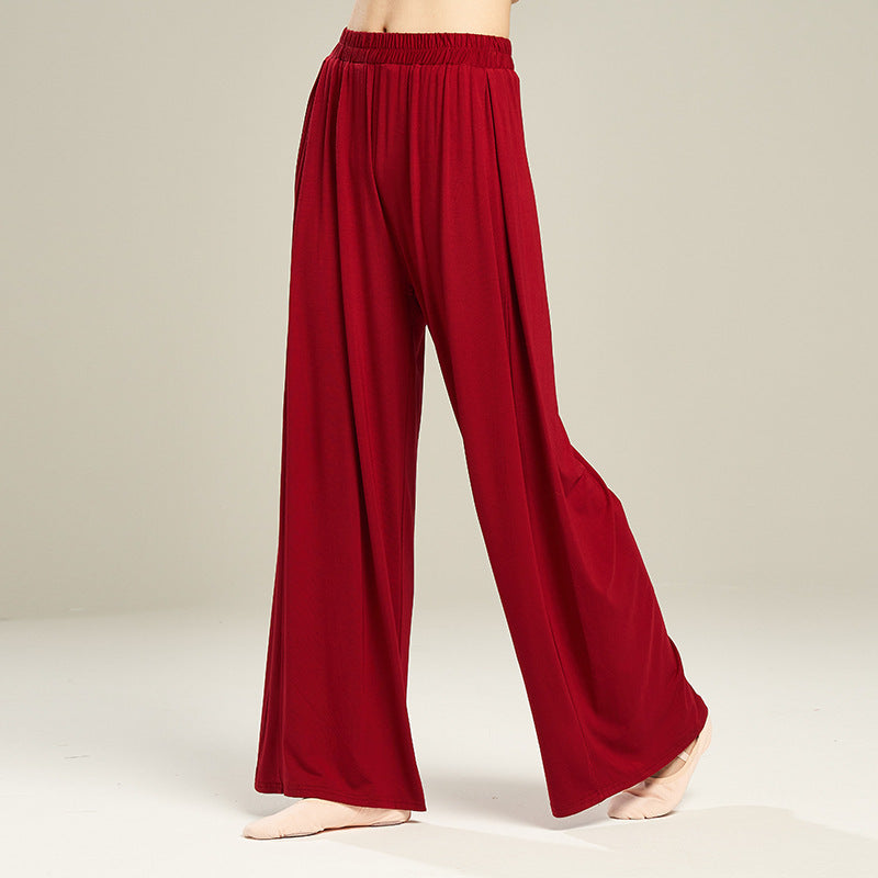 Women's Solid Color High Waist Stretch Modal Cloud Wide Leg Pants