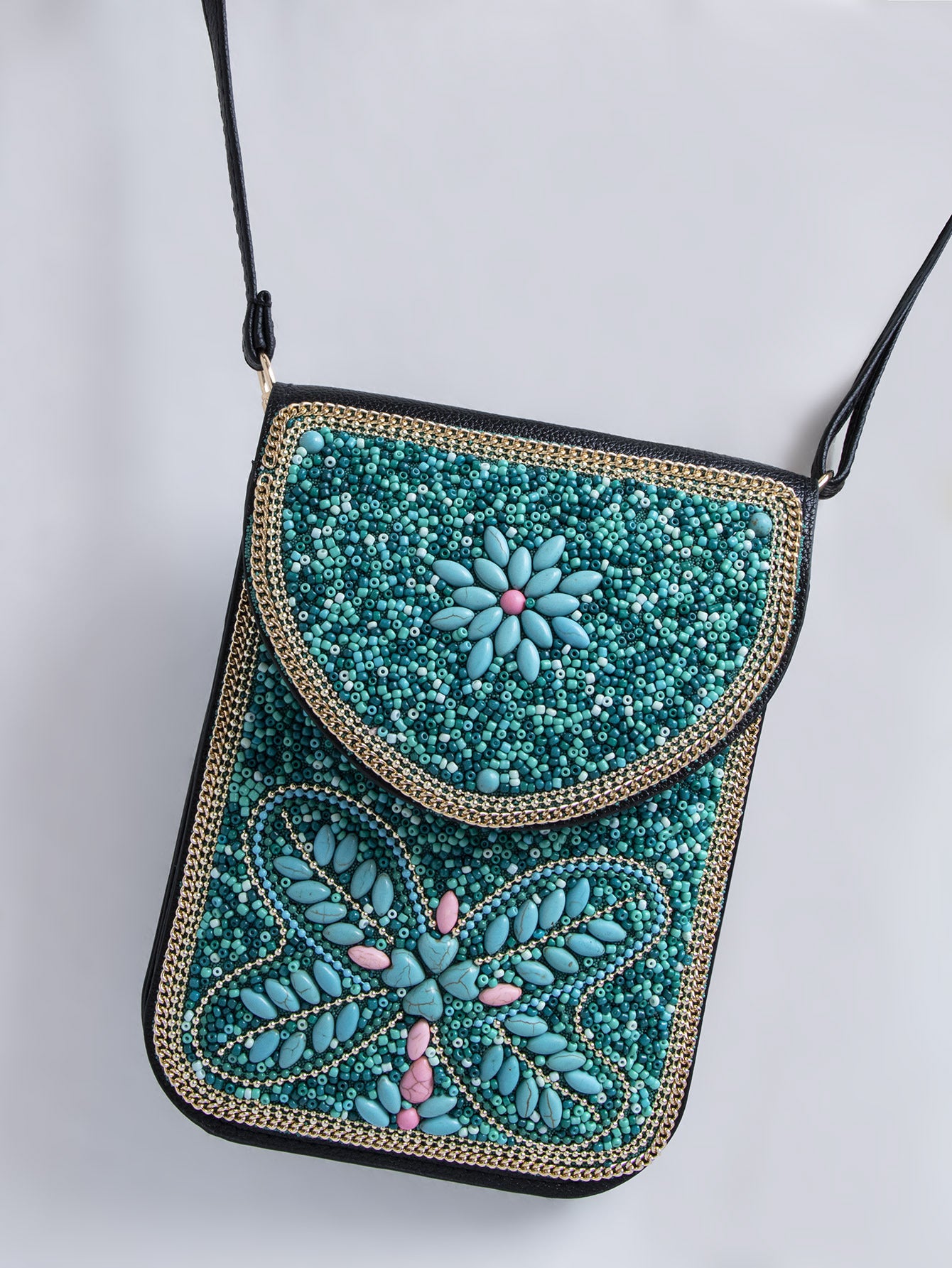 Bohemian Style Bead Satchel Shell Phone Bag