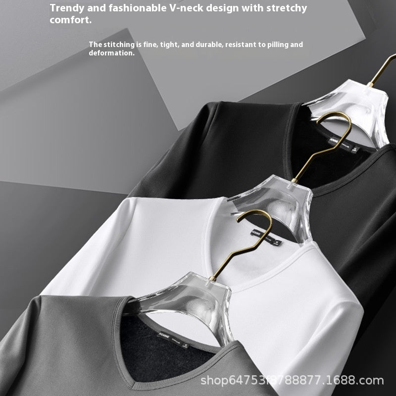 Business Thermal Underwear Autumn And Winter Solid Color Men's Undershirt