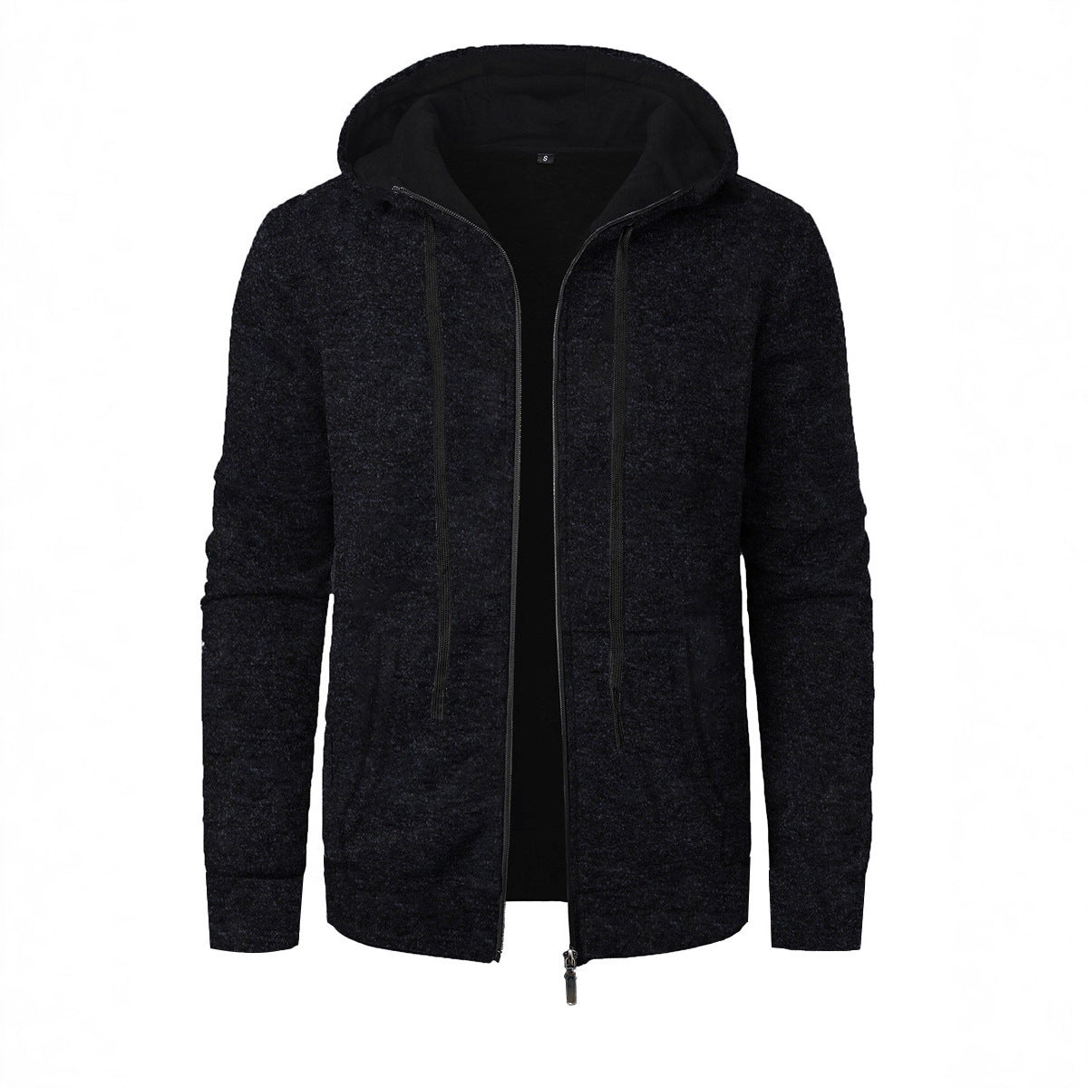 Men's Sports Fitness Casual Jacquard Sweater Hooded Coat