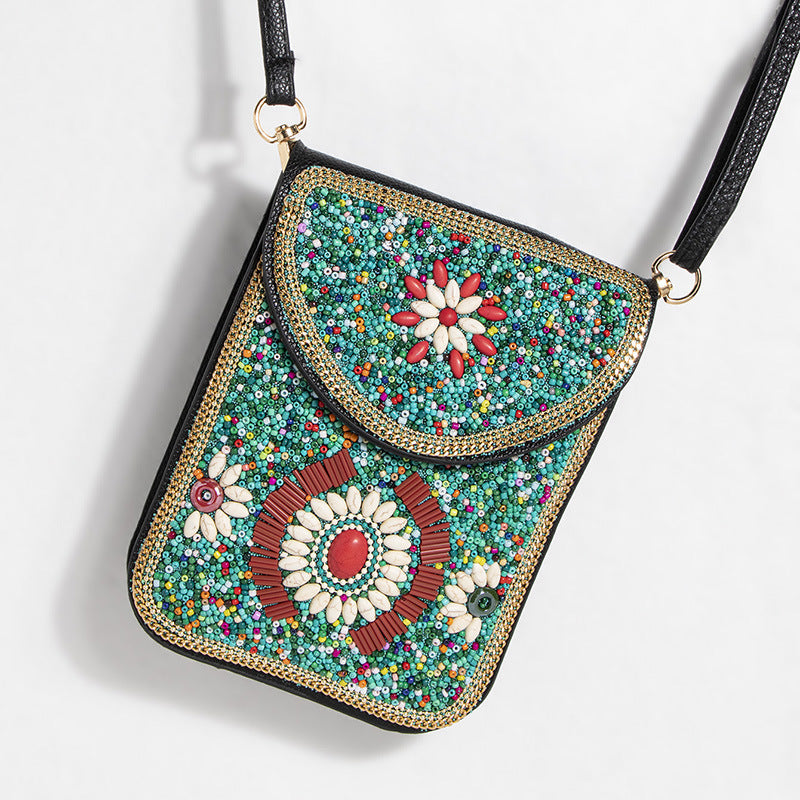 Bohemian Style Bead Satchel Shell Phone Bag