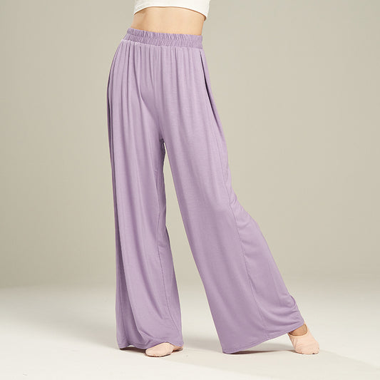 Women's Solid Color High Waist Stretch Modal Cloud Wide Leg Pants