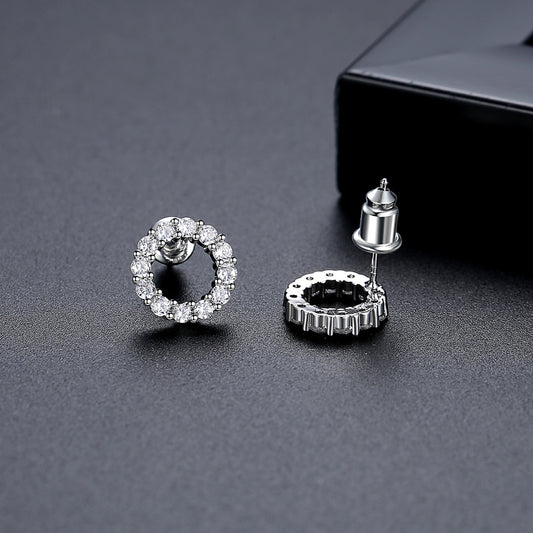 Ring Super Copper Micro Zircon-encrusted Stud Earrings Female
