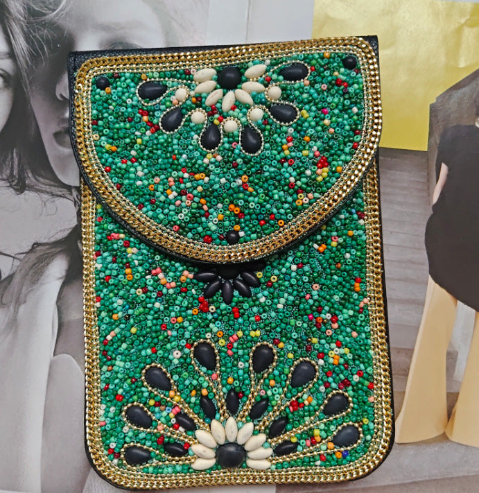 Bohemian Style Bead Satchel Shell Phone Bag