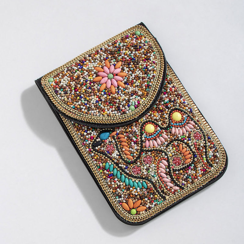 Bohemian Style Bead Satchel Shell Phone Bag