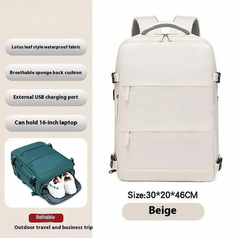 Pure Color Casual Versatile Men's And Women's Large Capacity Backpack