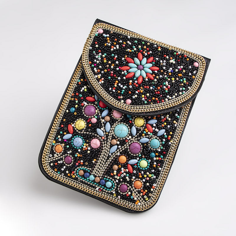 Bohemian Style Bead Satchel Shell Phone Bag