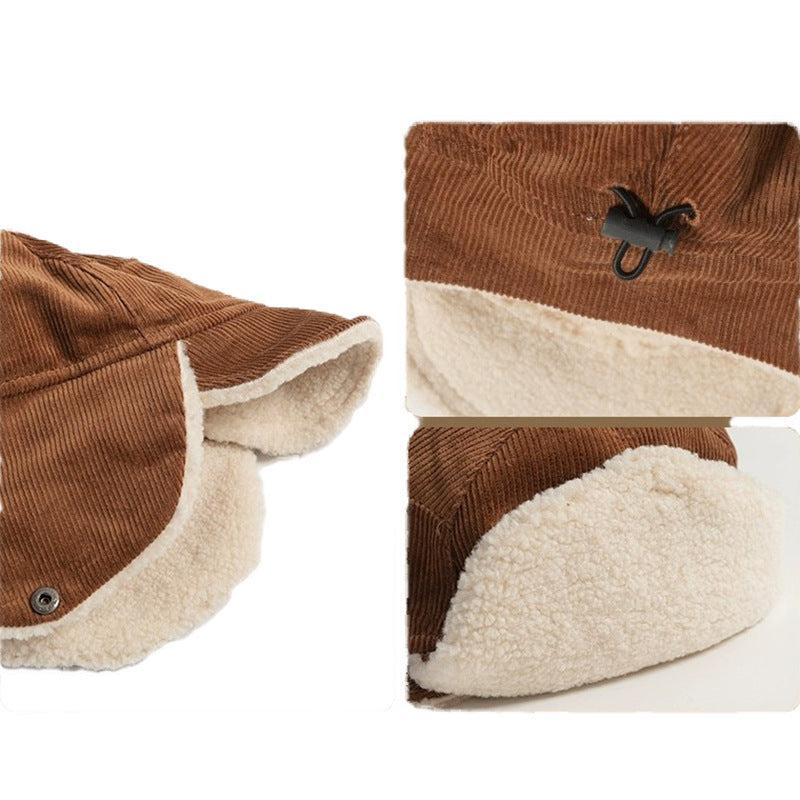 Japanese-style Retro Corduroy Warm Ear Protection Ushanka