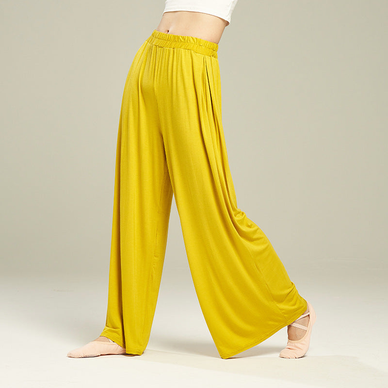 Women's Solid Color High Waist Stretch Modal Cloud Wide Leg Pants
