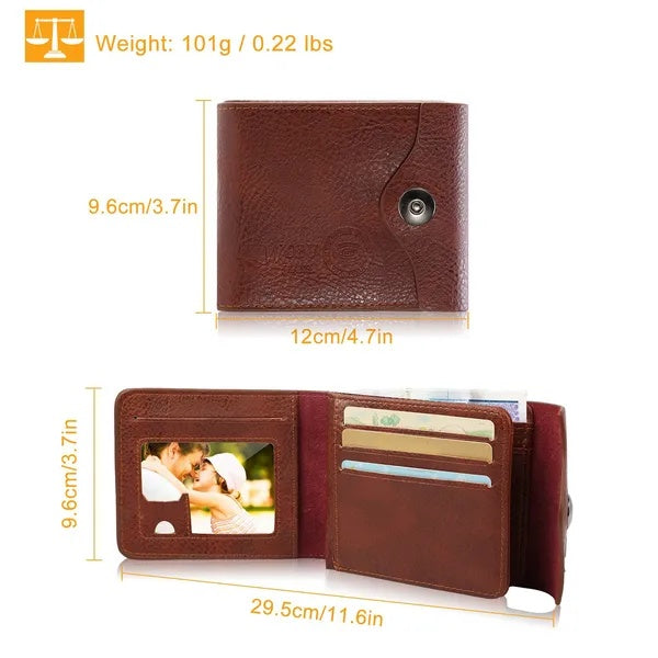 Men's Wallet PU Leather Bifold Purse Slim RFID Blocking Card Holder