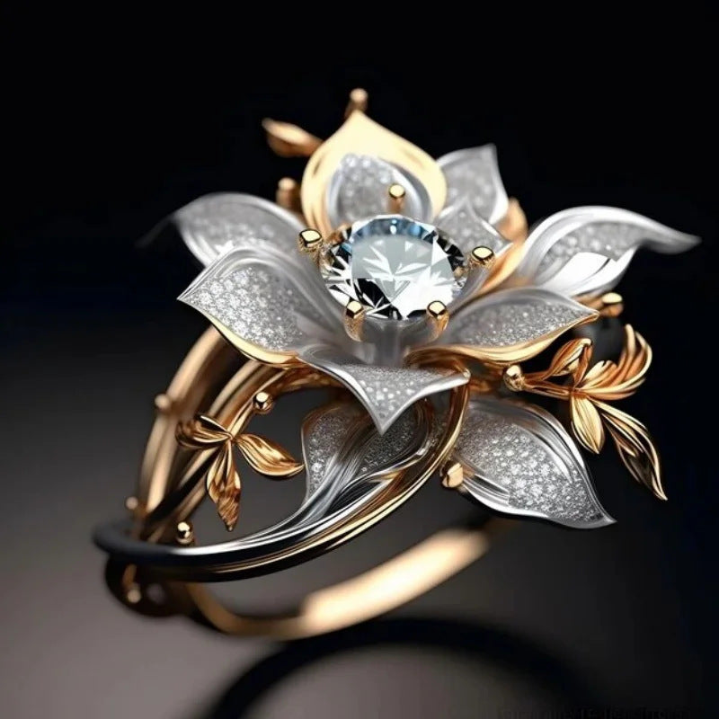Vintage Flower Luxury High Sense Creative Ring
