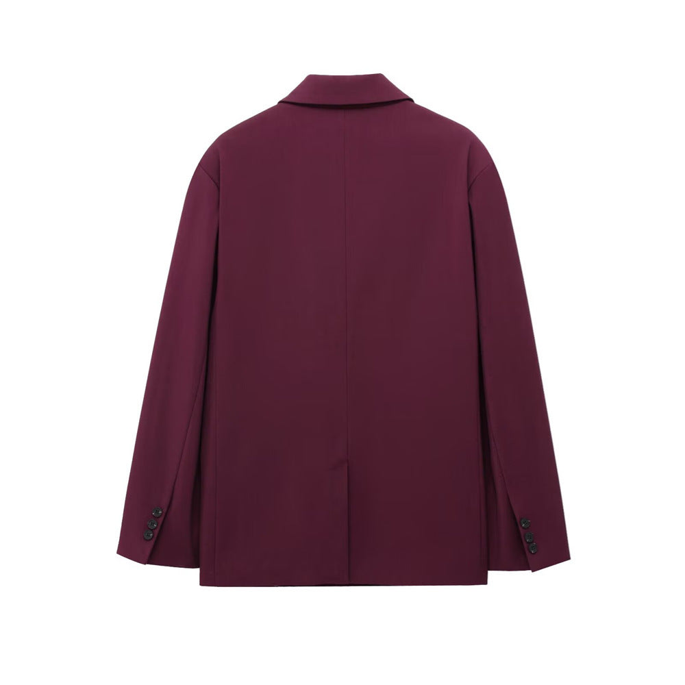 Double Breasted Loose-fitting Casual Suit Coat